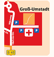 Sie finden uns gegenüber der Zufahrt zum Krankenhaus